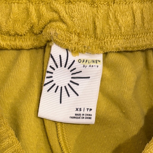 Offline by Aerie Summer Lights Terry Sports Bra Shorts SET Green Rush Size XS - Picture 9 of 9